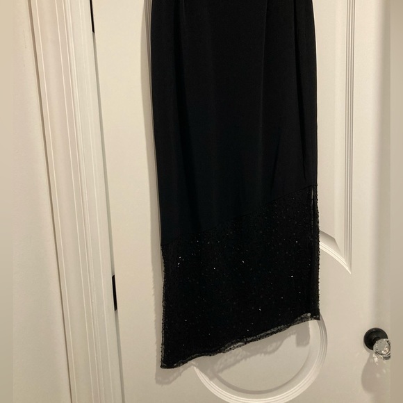 Vintage Bob Mackie Black Long Sequin Skirt size 6 asymmetrical with side slit - Picture 8 of 12
